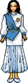 Sprite of Yoko Nishino in the PC-98 version of Giten Megami Tensei: Tokyo Revelation.