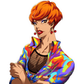 Dance Instructor's wincing portrait
