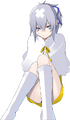 Graphic of Miyako Hotsuin during the Creation route's ending.