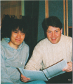 Photo of Tsukasa Masuko (left) with conductor Nick Davies (right).