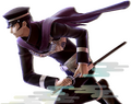 Graphic of Raidou used on the "Main Menu" screen