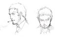 Dojima's uncolored concept art