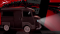Morgana in his van form in the background of the Mementos stage