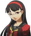 Yukiko's smiling winter uniform glasses portrait