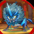 Nian Shou in its Larimar Yearbeast form from Dancing with the Happy-Go-Lucky Lions