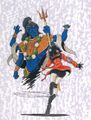 Artwork of the Heroine summoning a demon from the game manual