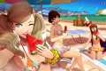 Swimsuits and a Sand Castle A commemorative photo taken during the beach trip to become better friends with Futaba.