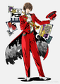Akechi playing the trumpet