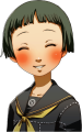 Ayane's smiling blushing winter uniform portrait