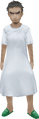 Dojima in a hospital gown model