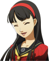Yukiko's laughing winter uniform portrait