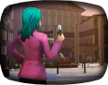 Graphic of Trish in the "Who's Who" TV broadcast from Persona 3 Reload