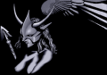 Graphic of Astarte in the game over screen of the PC-98 version of Giten Megami Tensei: Tokyo Revelation