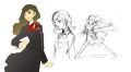 Early concept artwork of a scrapped heroine and love interest to the protagonist. The design eventually led to the creation of Yukari