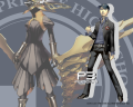 Wallpaper showing Junpei Iori and his persona, Hermes.