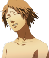 Yosuke's eyes shut shirtless portrait