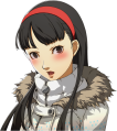 Yukiko's shocked blush skiing portrait