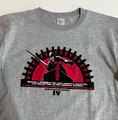 Front of the shirt in the Famitsu DX Pack. The text reads, "Become a SAMURAI for your country, severely, you should take in the glorious mission."