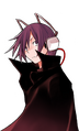 Graphic of the Protagonist in the Naoya/Kaido route's ending.