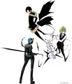 Izaya, Shizuo, and Celty