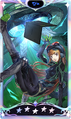 Card graphic of Futaba Sakura with Necronomicon from Persona 5: The Phantom X