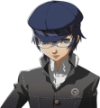 Naoto's neutral winter uniform glasses portrait